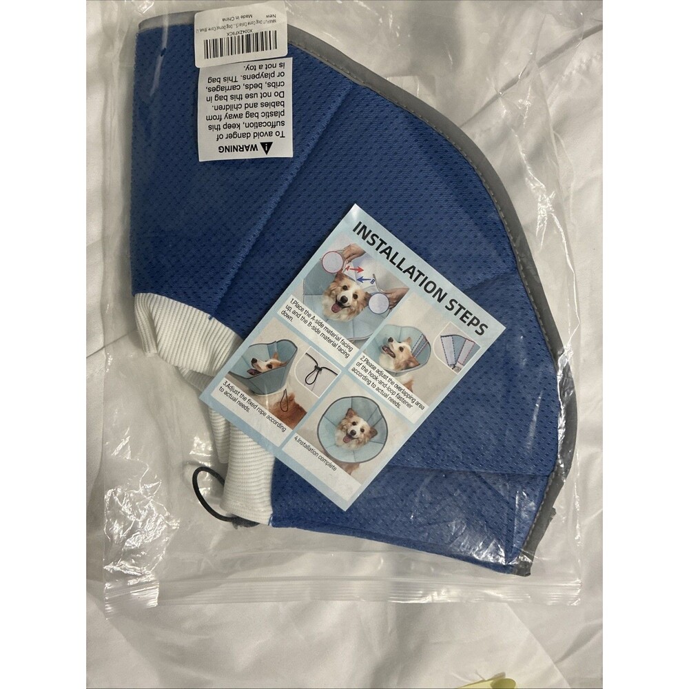 Dog Cone Collar, Soft Cone for Dogs to Stop Licking After Surgery (Blue, L)